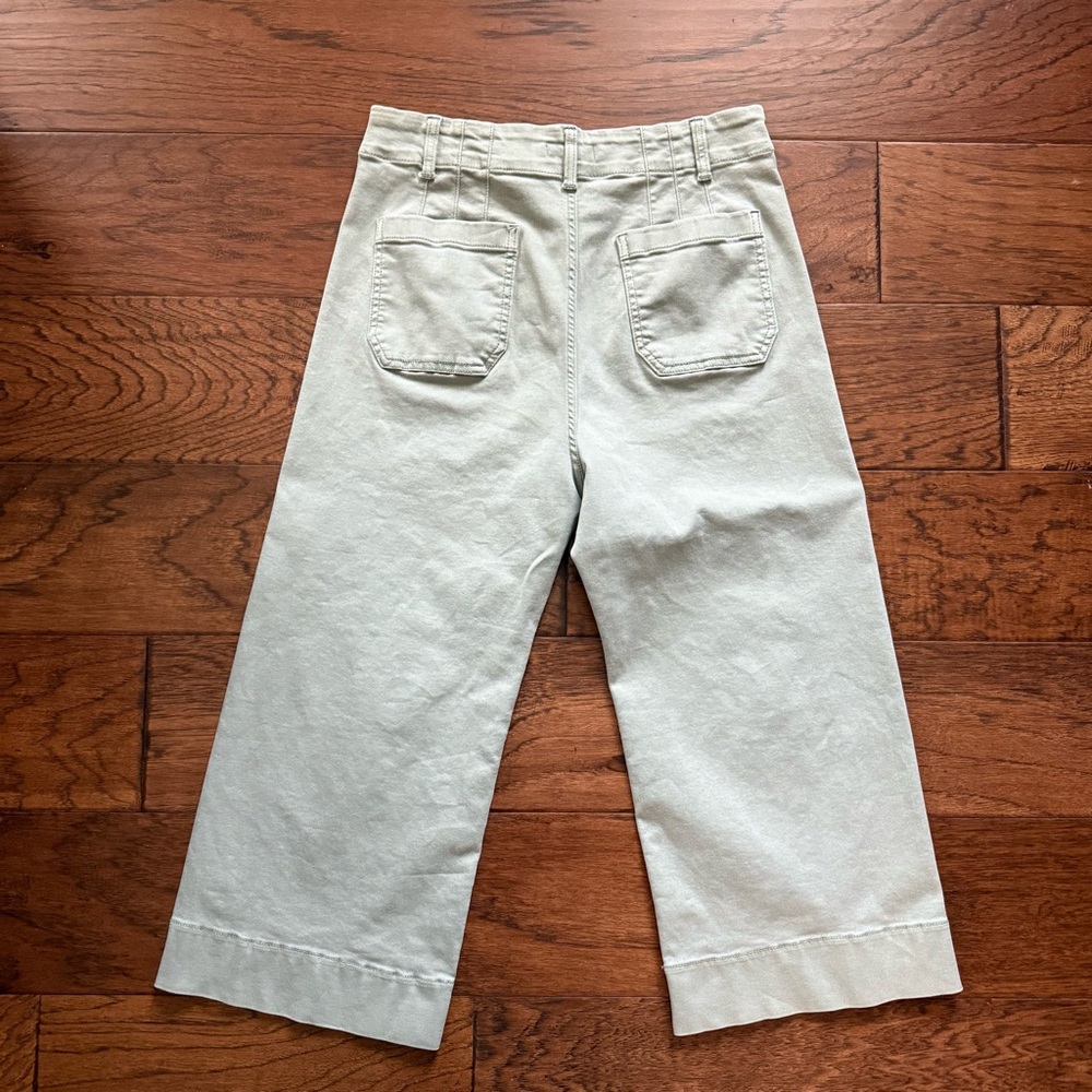 LC Lauren Conrad Wide-Leg Capri Pants Green 12P - Picture 9 of 13